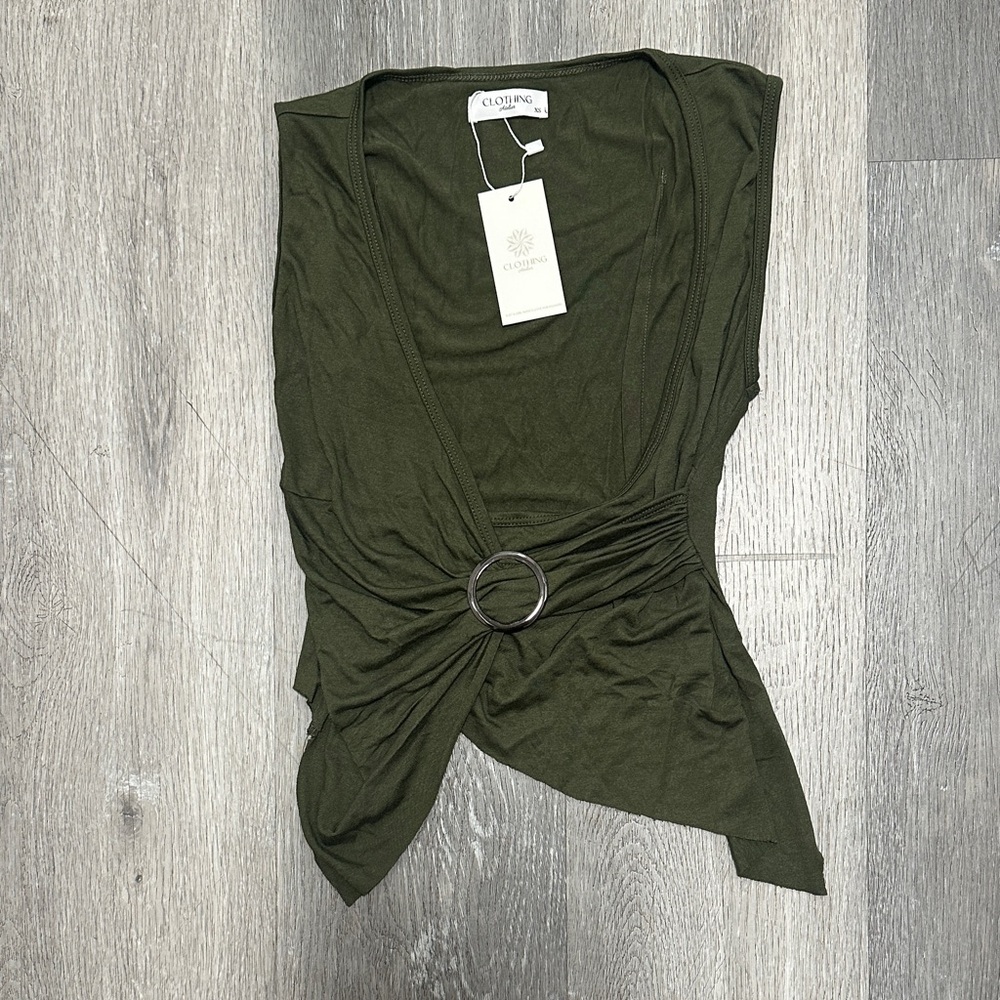 NWT Olive Green Women's Butterfly Top Size XS
